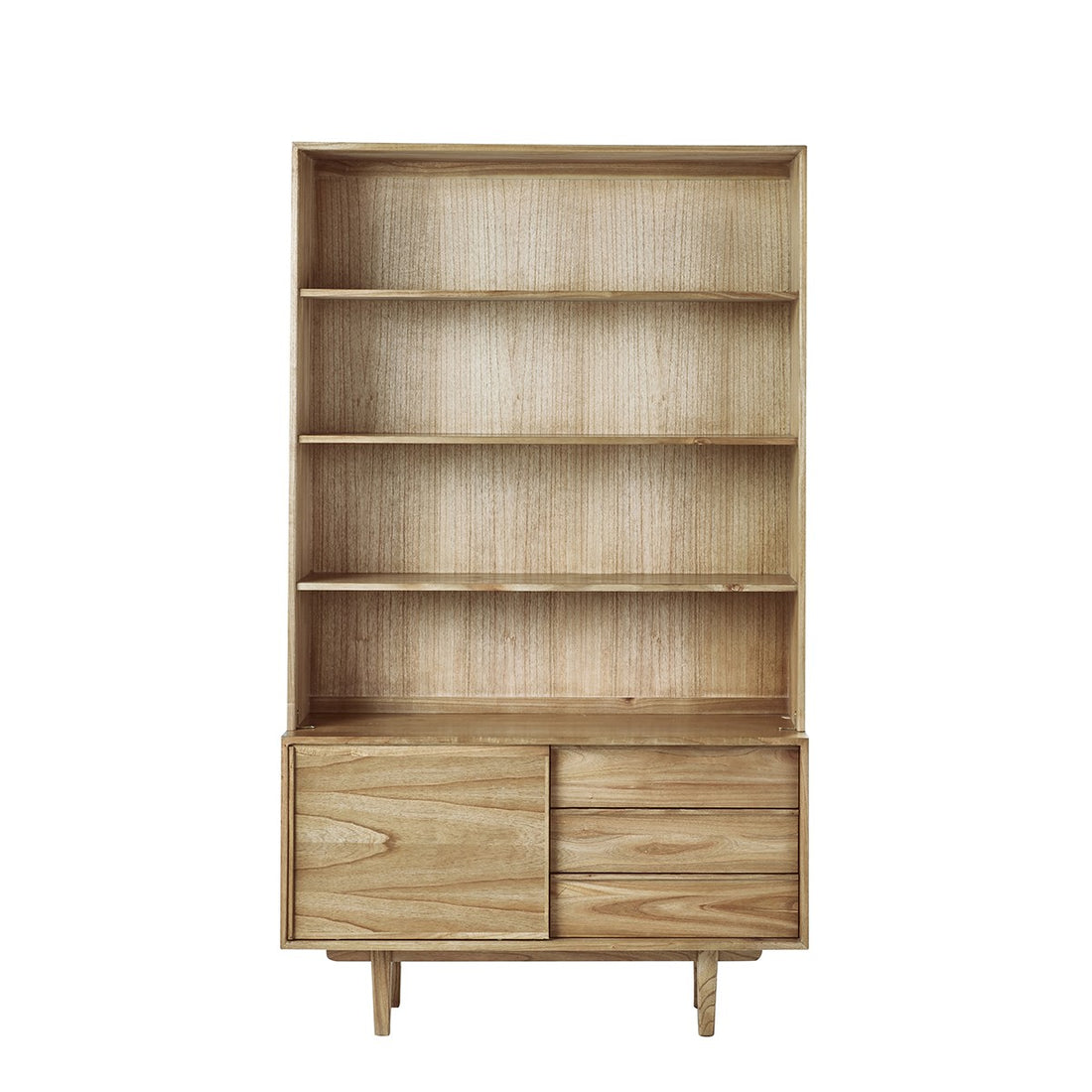FIFTIES - Libreria alta in mindi massello, H 205 cm