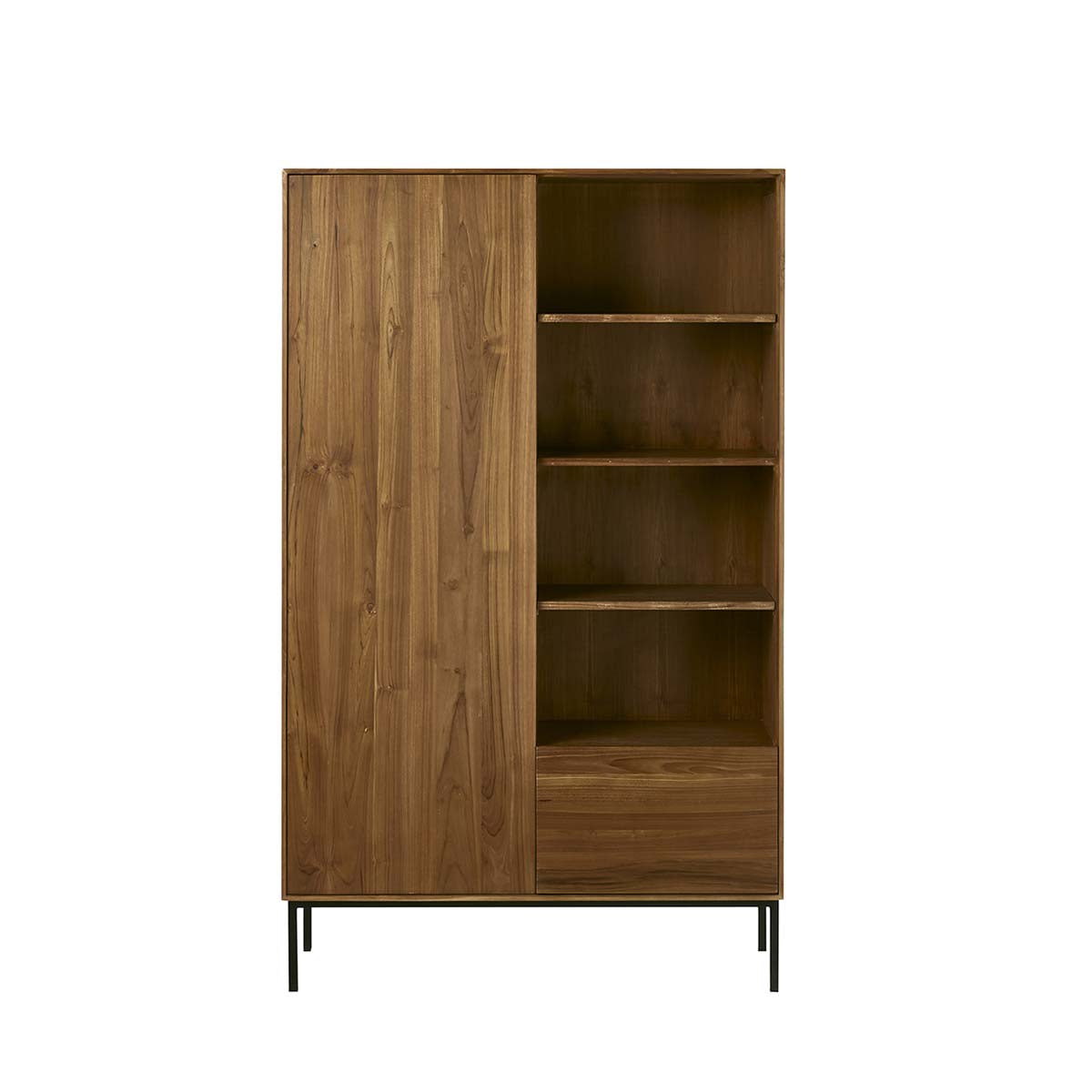 LINA - Armadio in teak massello e metallo 110 cm