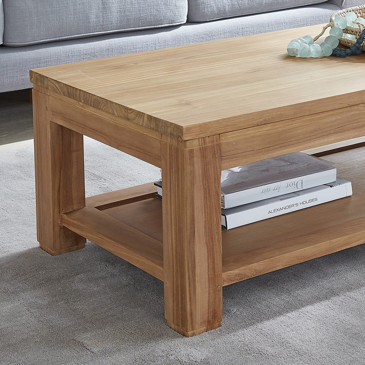 BOSTON - Tavolino in teak massello da 120 cm