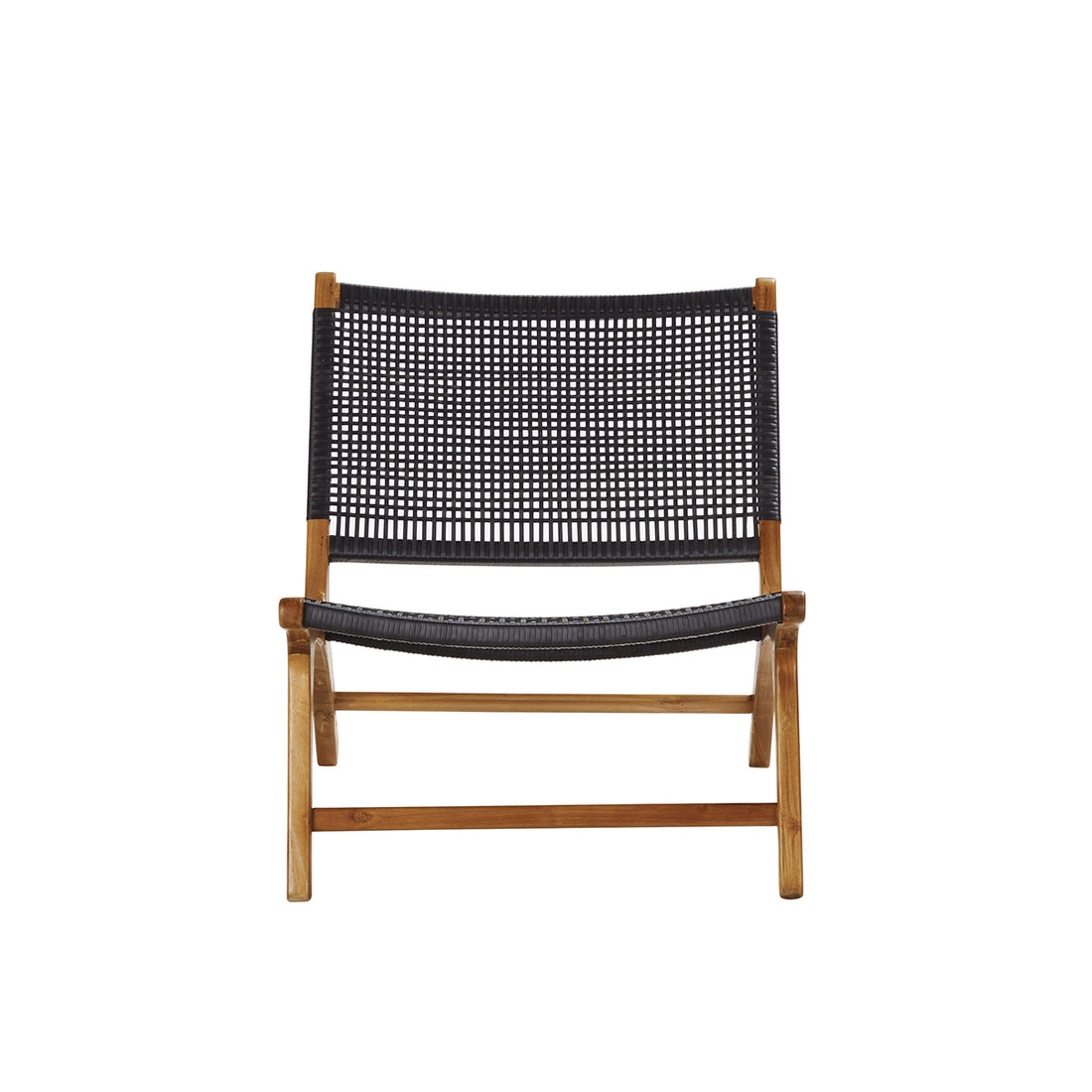 LINA - Poltrona in teak massello e tessuto intrecciato