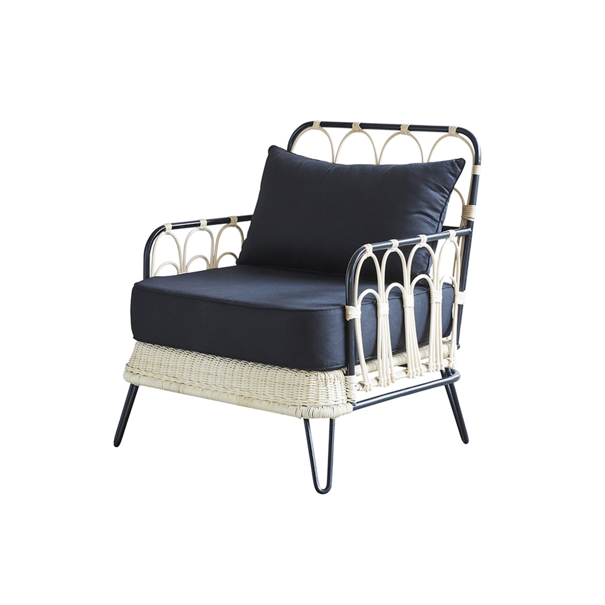 ALBANE - Poltrona in rattan e metallo
