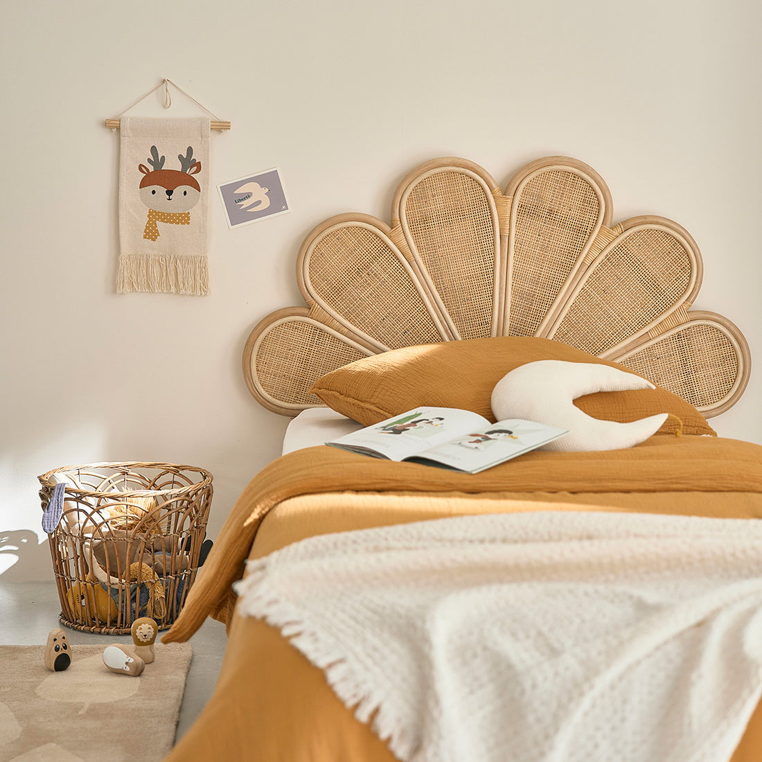 ROMY - Testiera in rattan e midollino 90 cm