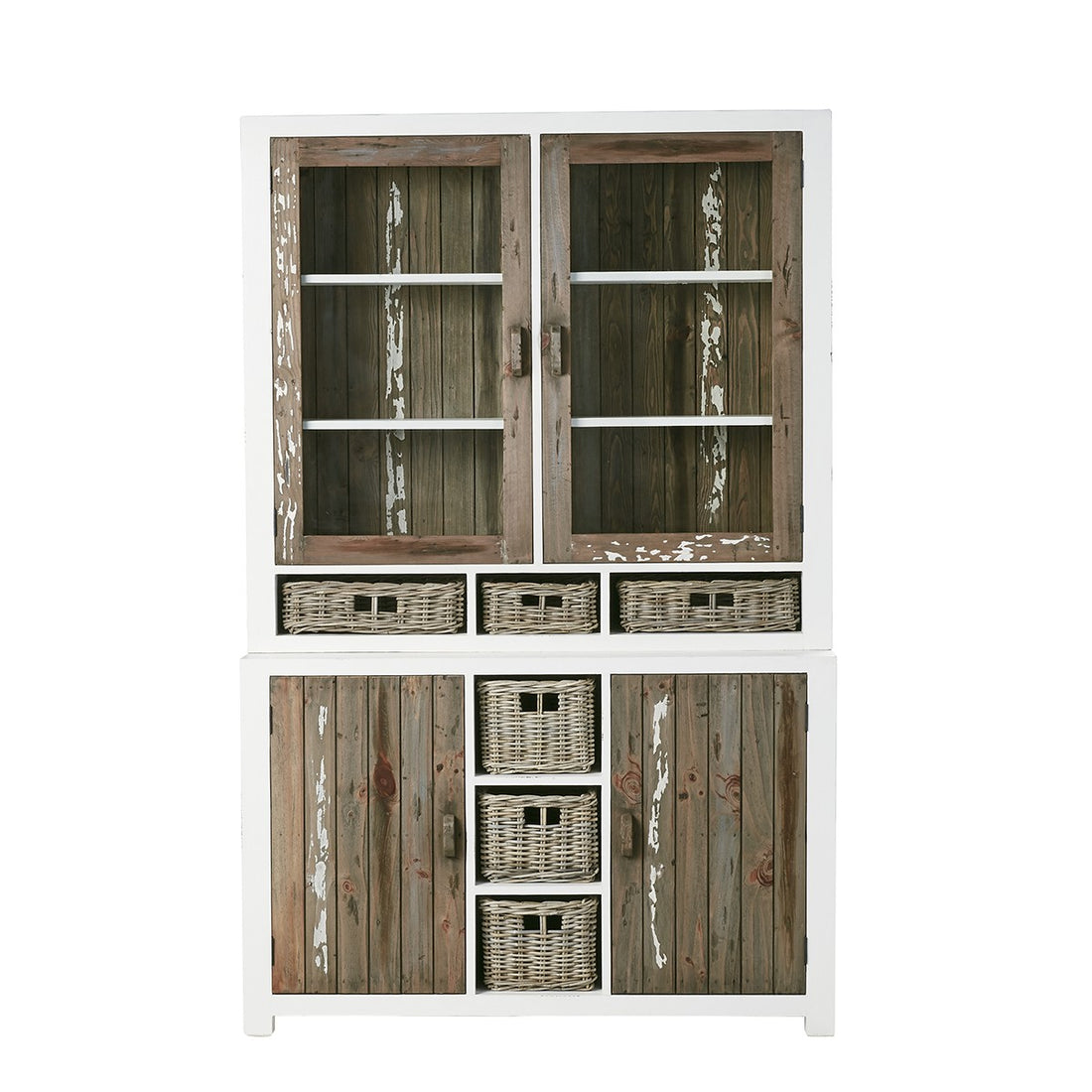 HONFLEUR - Vetrinetta in legno massello riciclato 140 cm