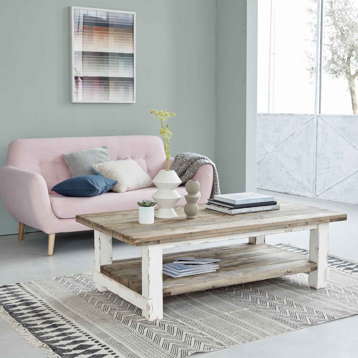 ATLANTIC - Tavolino in legno massello riciclato 140 cm