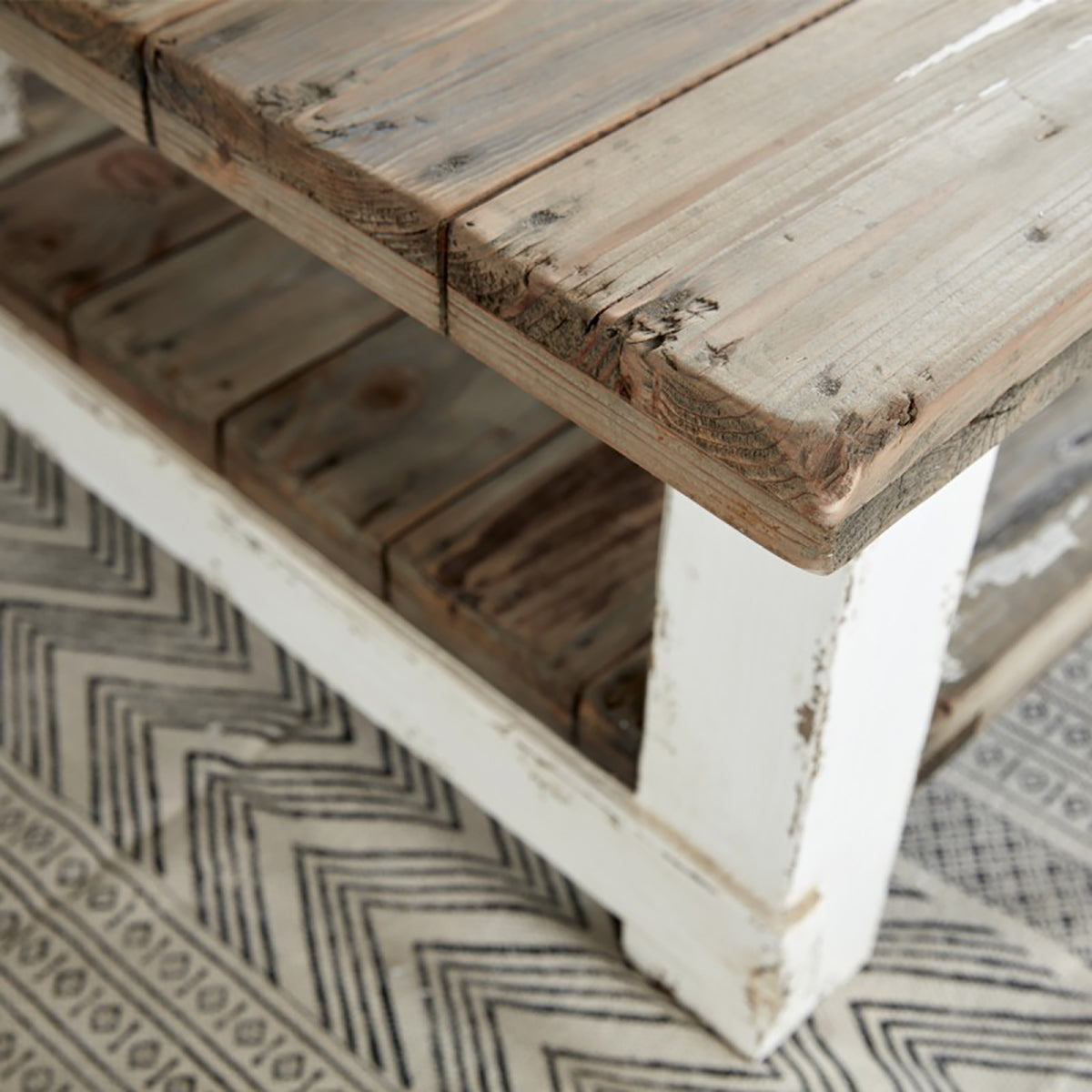 ATLANTIC - Tavolino in legno massello riciclato 140 cm