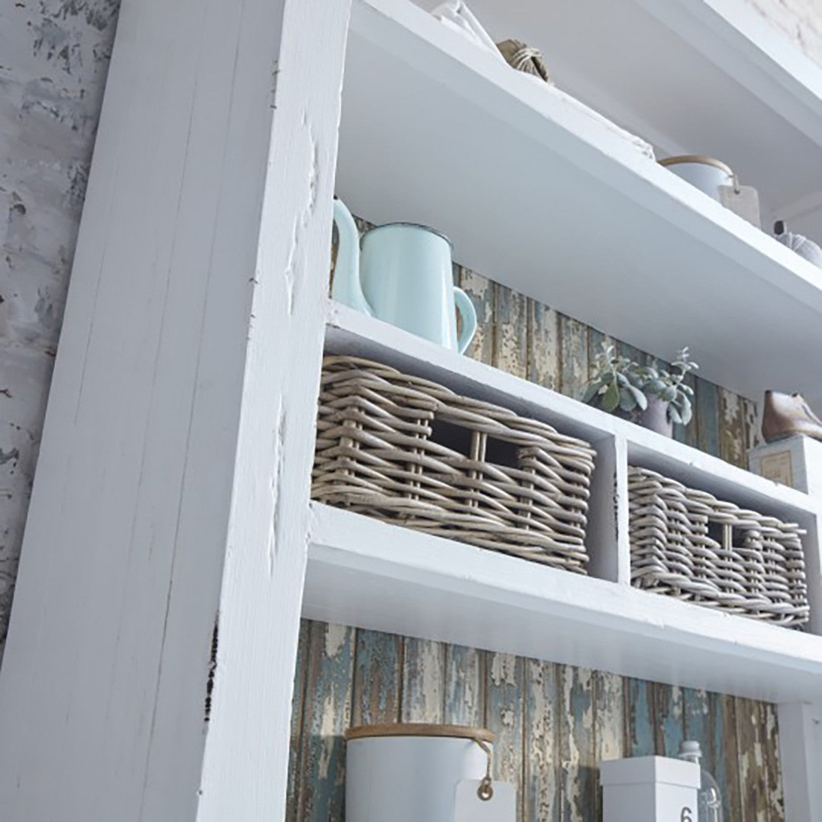 ATLANTIC - Libreria alta in legno massello riciclato, H 218 cm