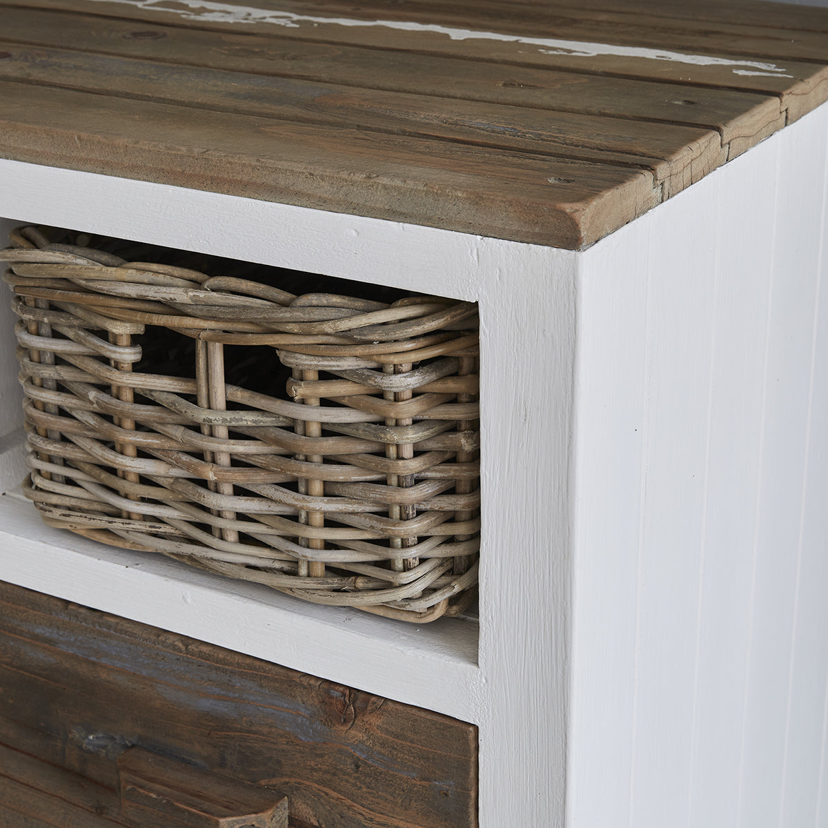 HONFLEUR - Cassettiera in legno massello riciclato da 80 cm