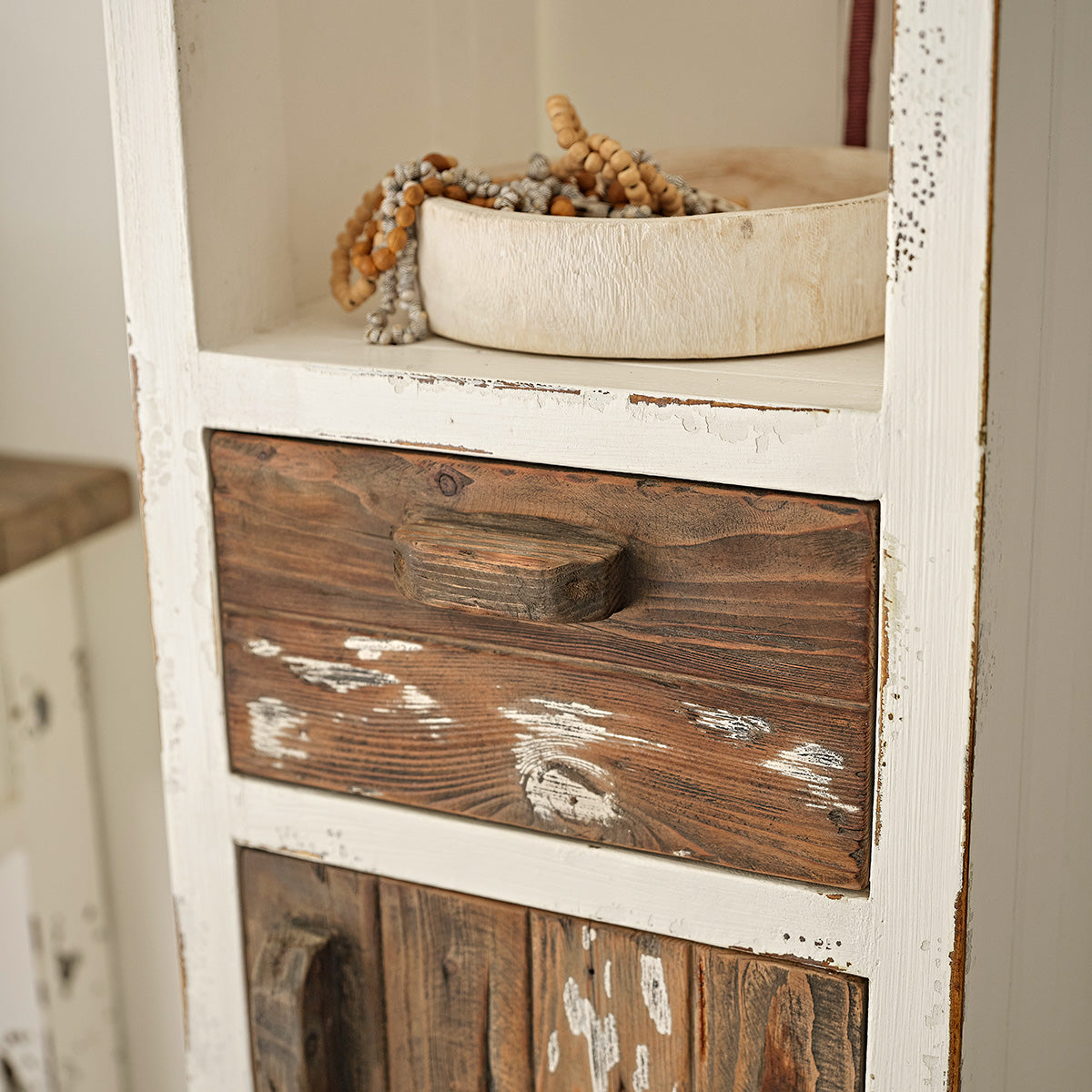 SEZANNE - Colonna da bagno in legno massello riciclato 170 cm