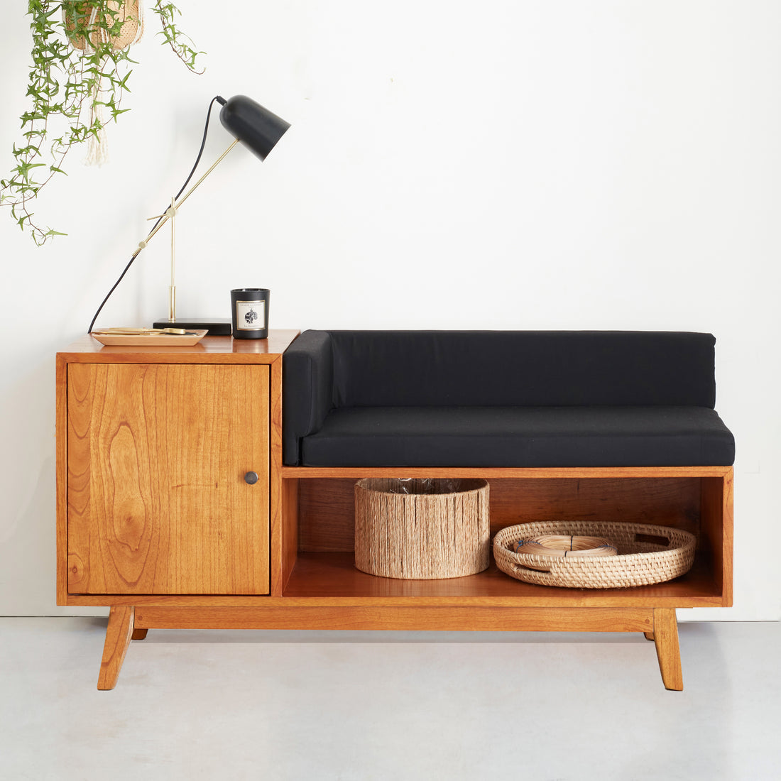 CELESTE - Panca da ingresso in mindi massello 120 cm