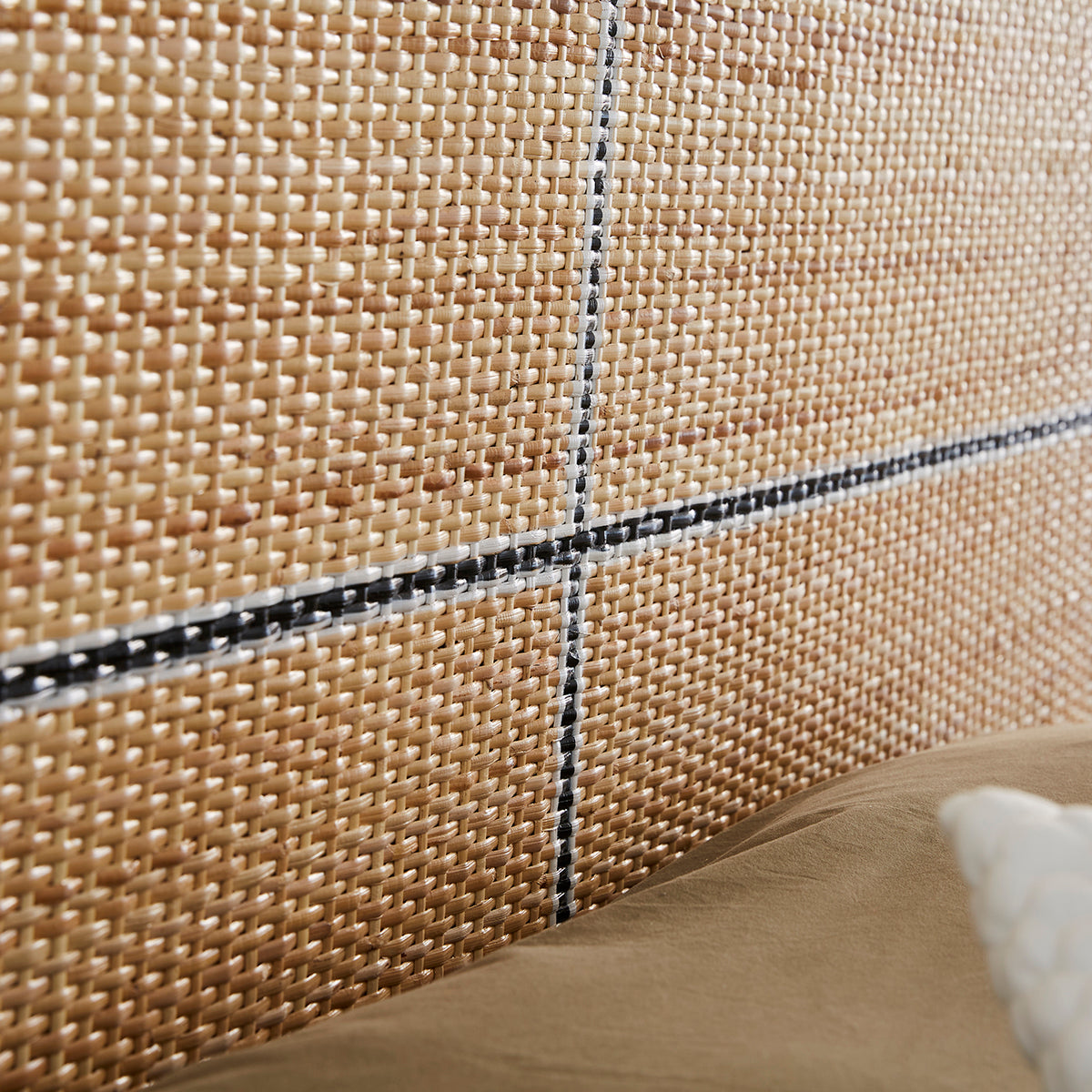 SOHO - Testiera in rattan e legno mogano 160 cm