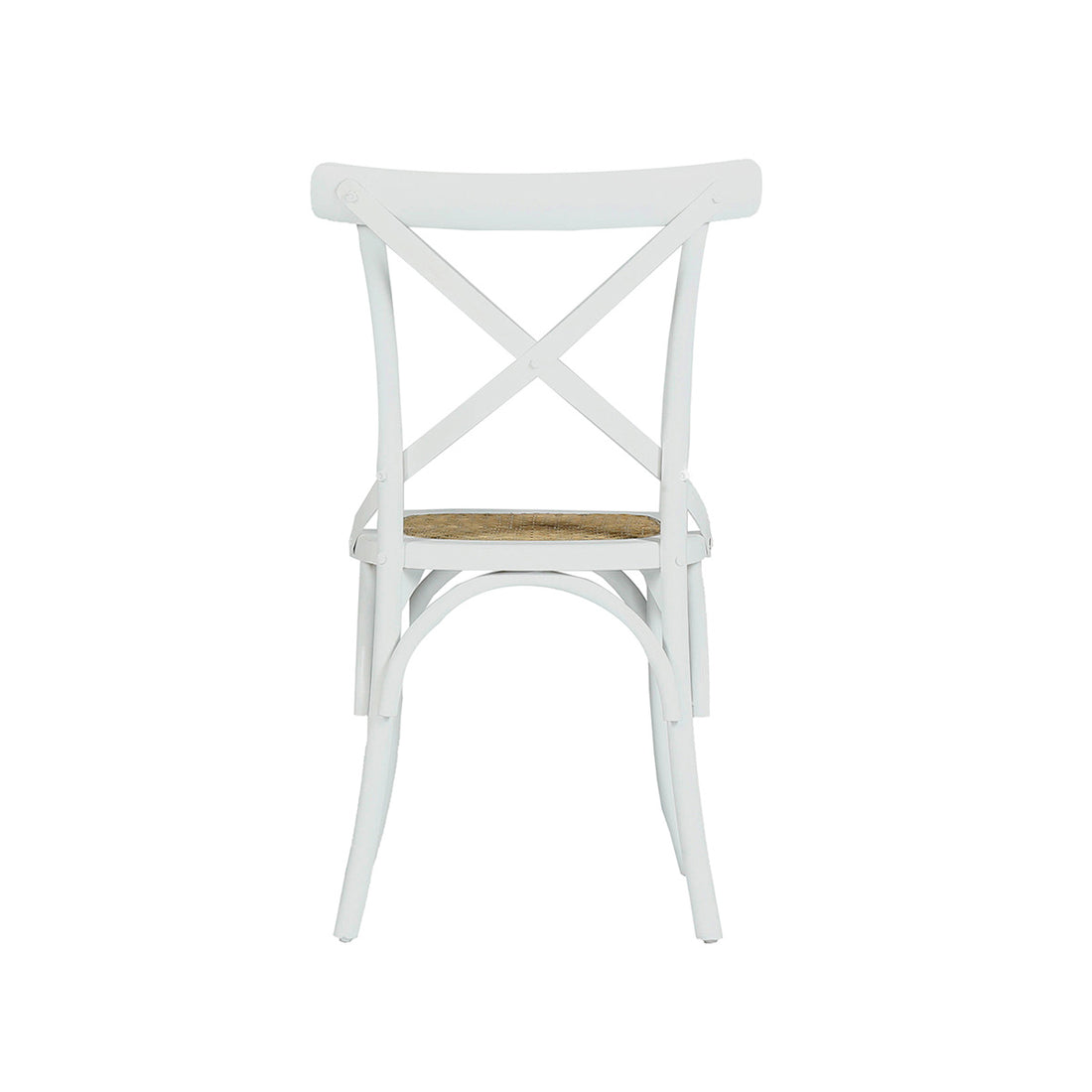 LONDRES - Sedia bistrot in mogano massello e rattan bianco