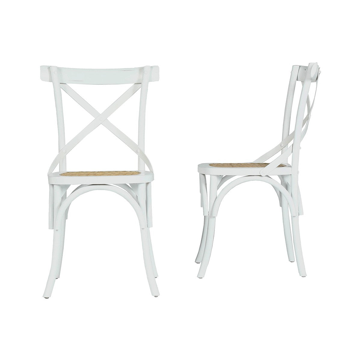 LONDRES - Set di 2 sedie da bistrot in mogano massello e rattan