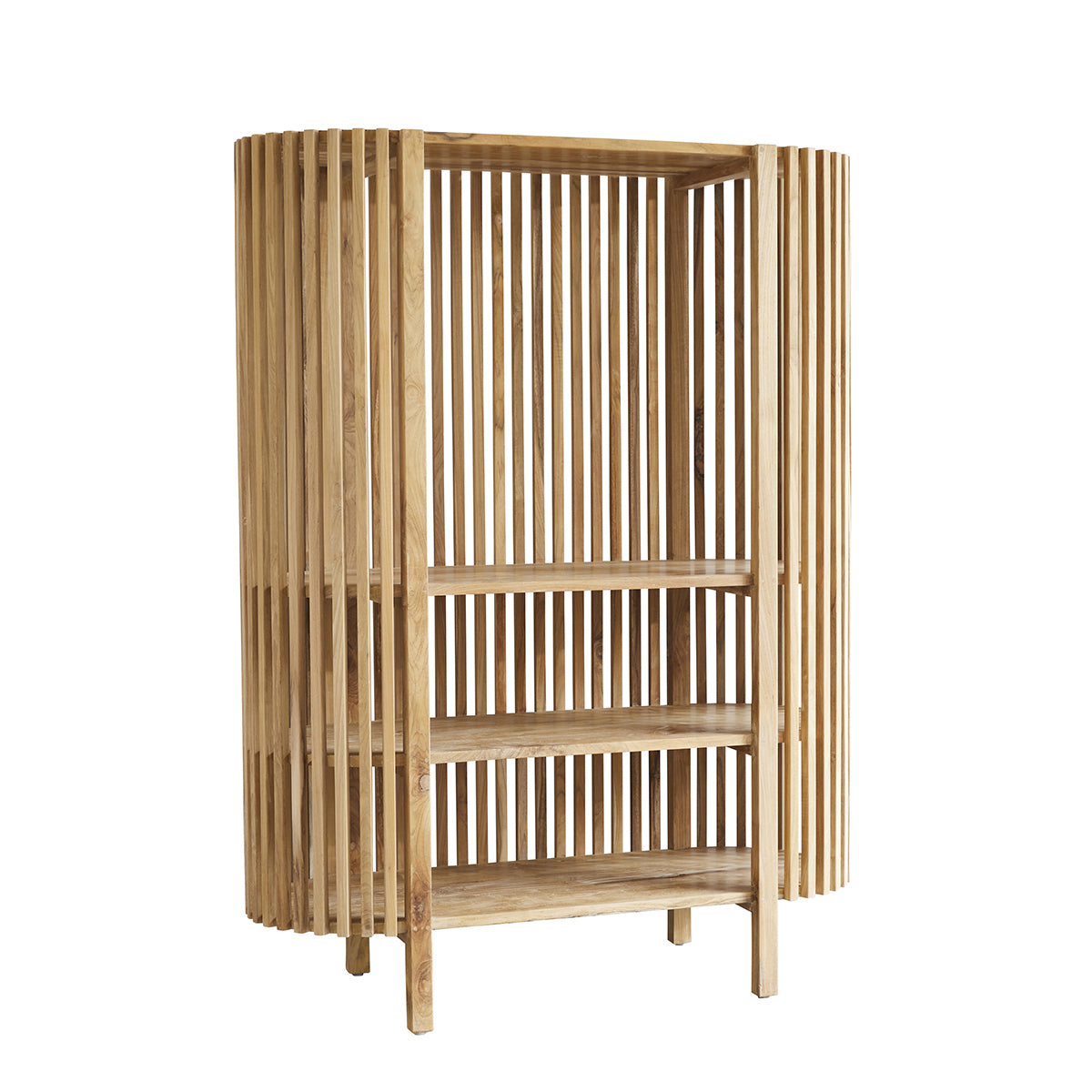 VICTORIA - Libreria alta in teak massello, H 160 cm