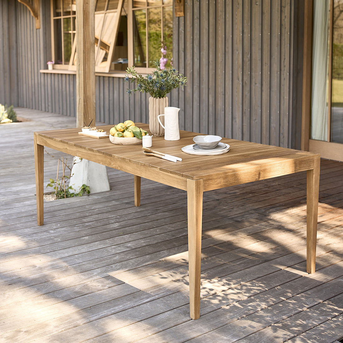 LIVIE - Tavolo da giardino in legno di teak 8 pers.