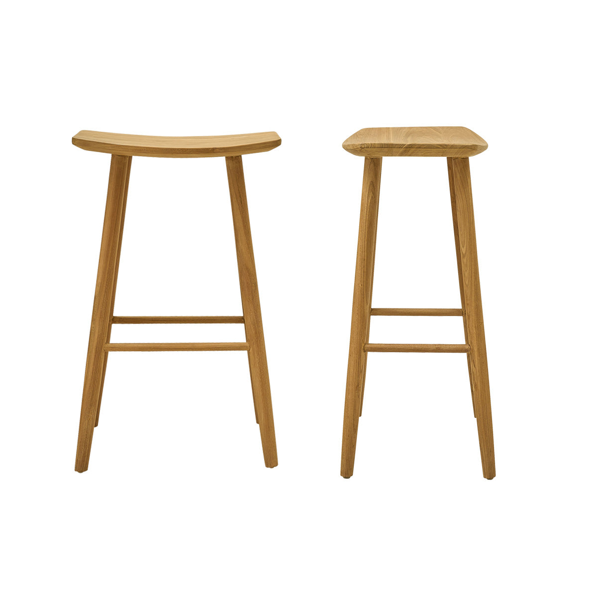 AMBRE - Set di 2 sgabelli in teak massello 75 cm