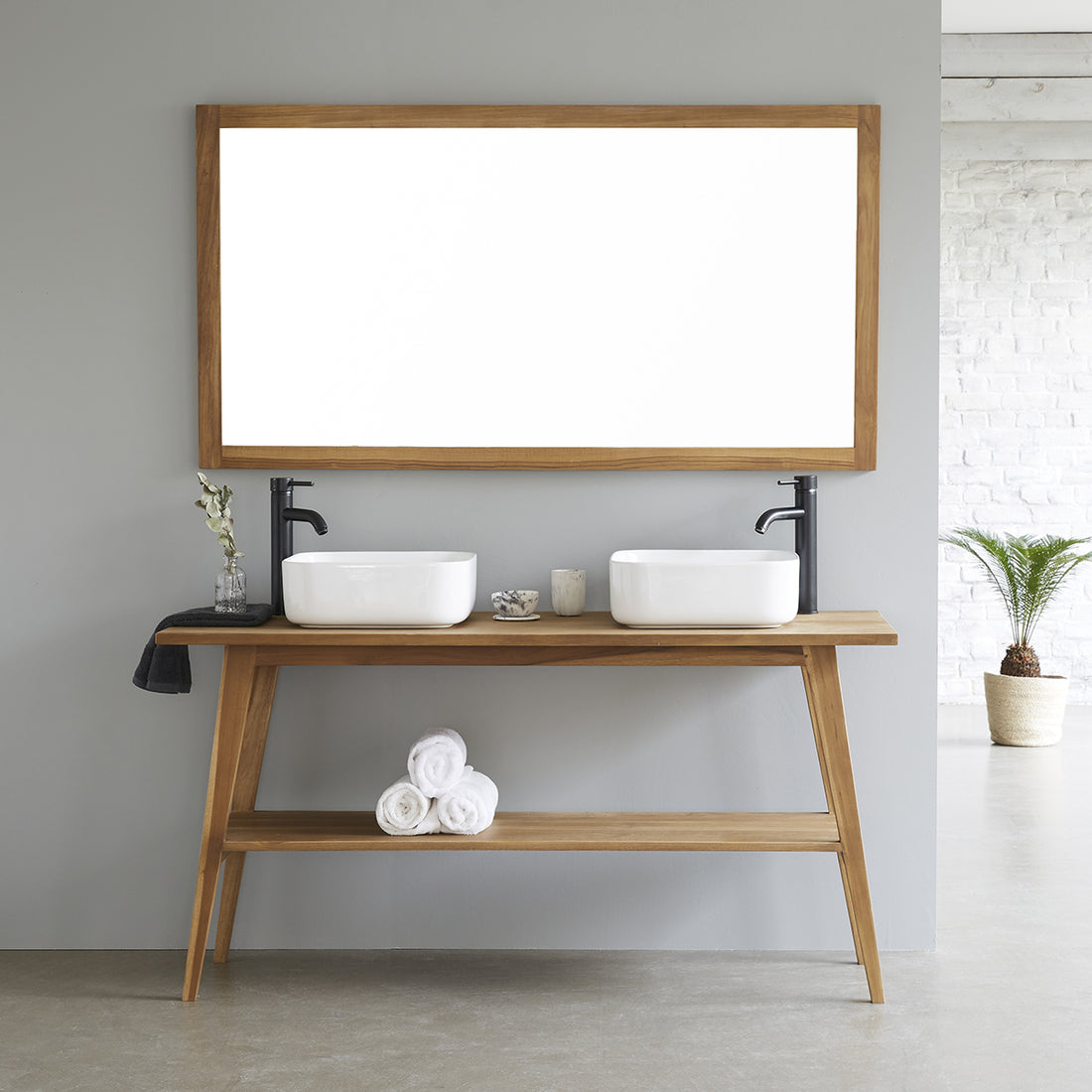 SARA - Mobile da bagno in teak massello 150 cm