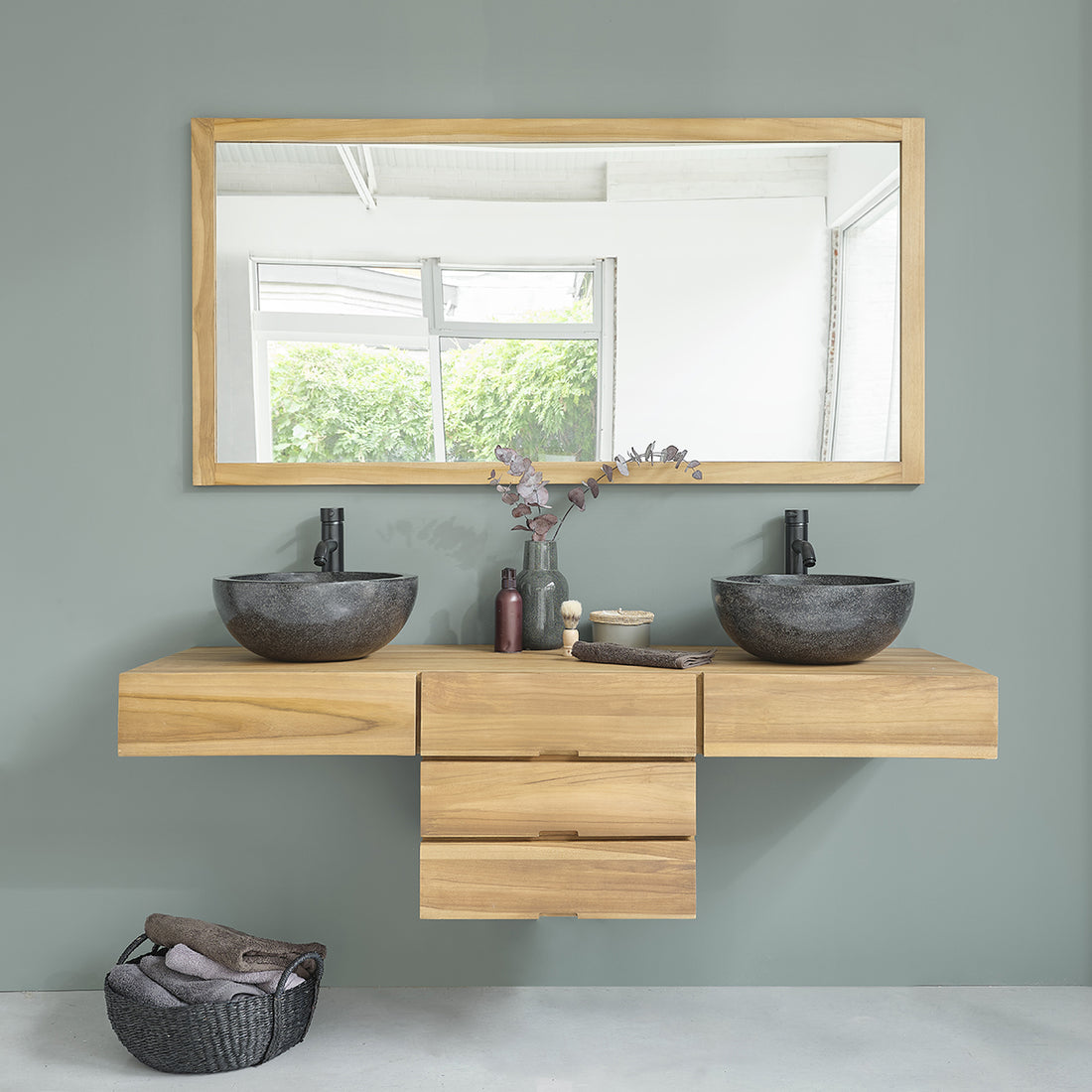 MILAN - Mobile sospeso in teak massello 160 cm