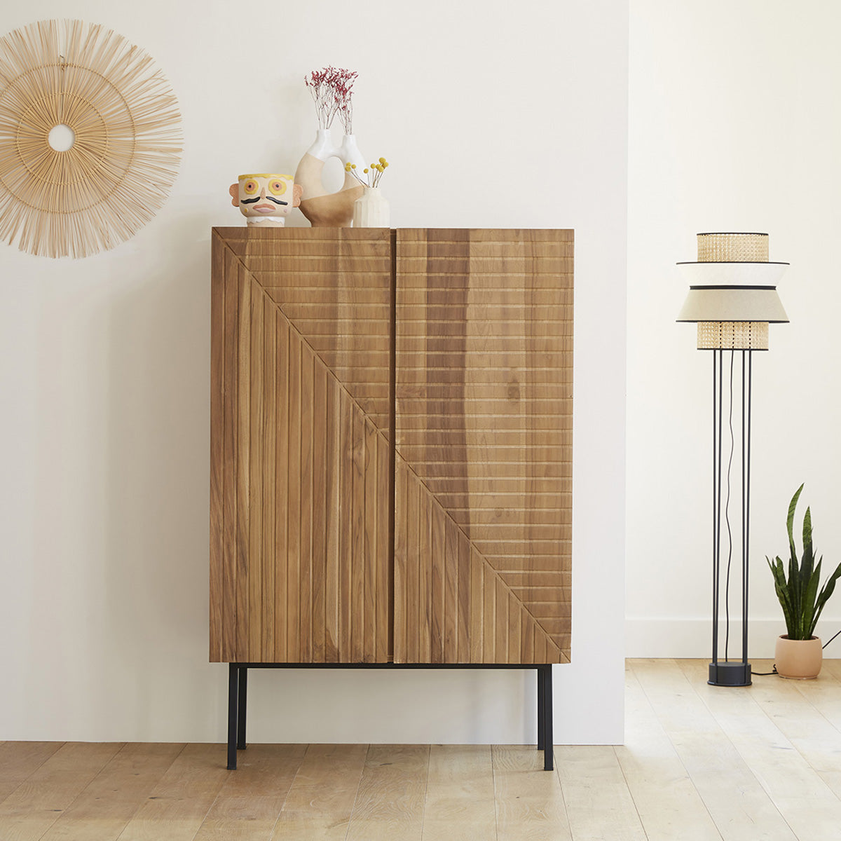 PORTLAND - Armadio in teak massello 100 cm