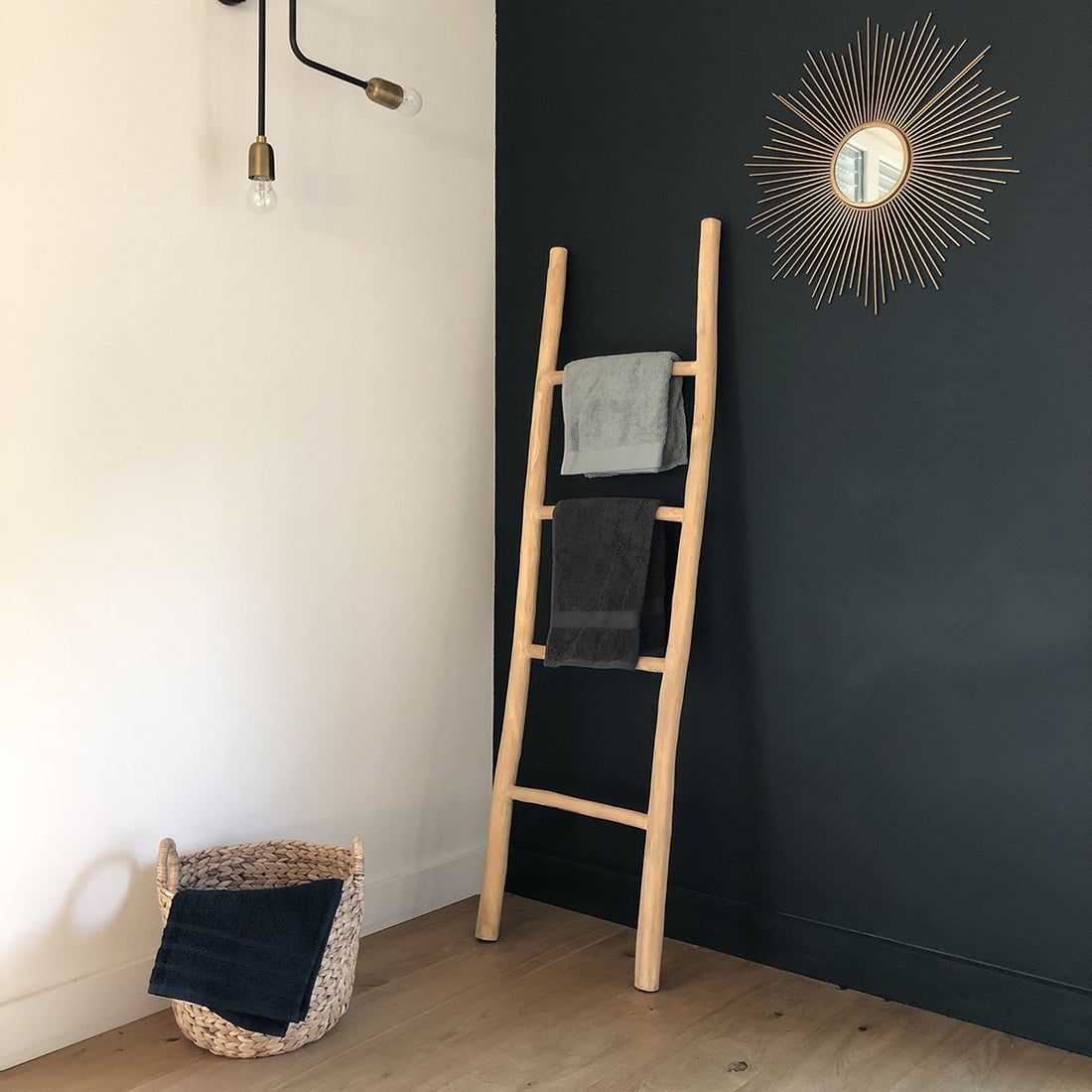 Scala portasalviette in teak massello 150 cm