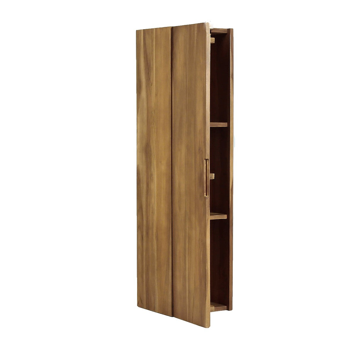 Colonna da bagno sospesa in teak massello 120 cm