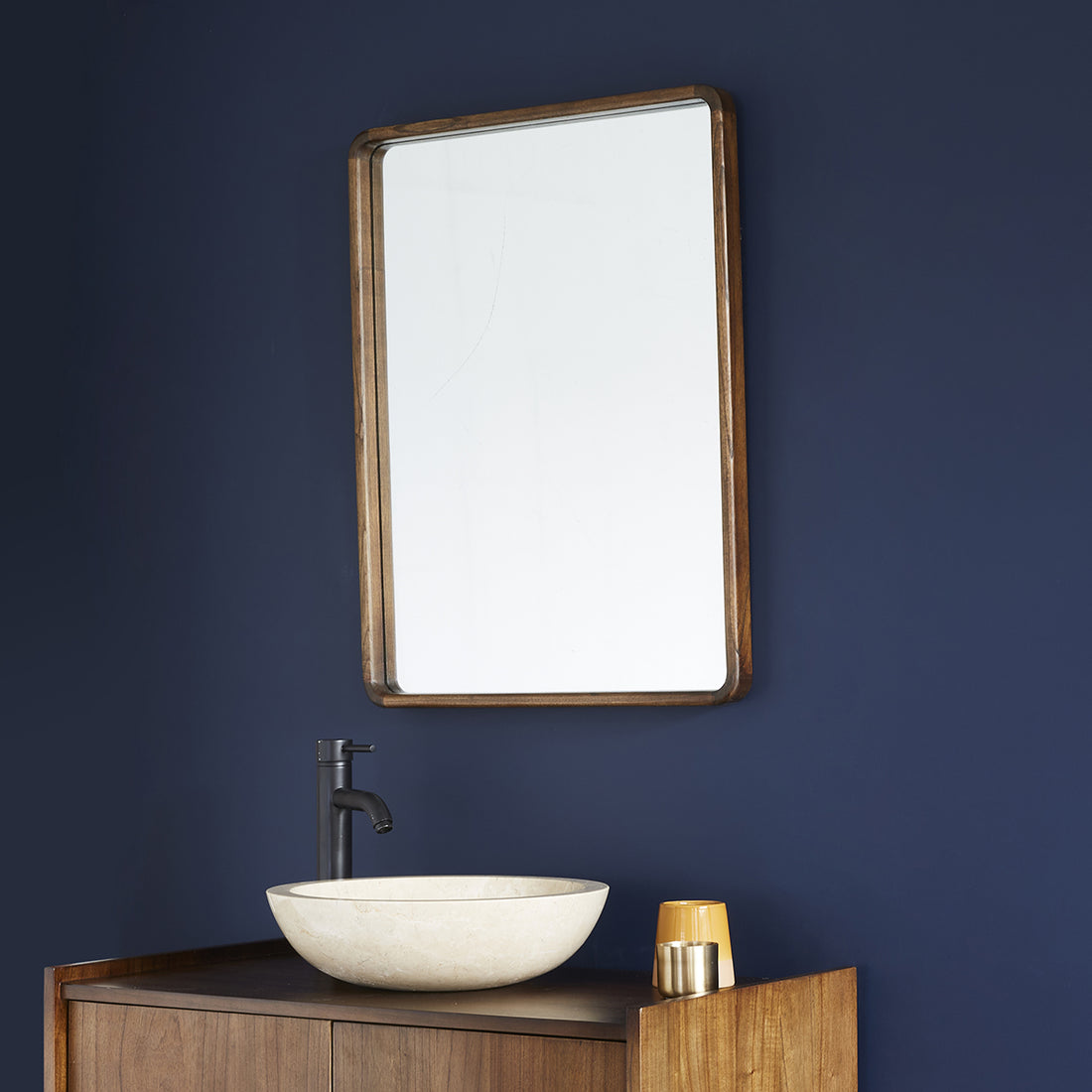 VINTAGE - Specchio rettangolare in mindi massello 80x60 cm