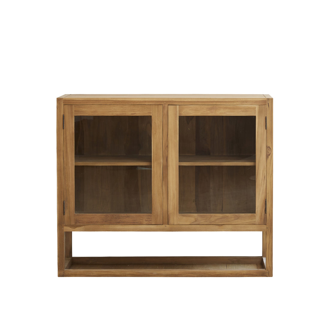 BOSTON - Credenza in teak massello e vetro 120 cm