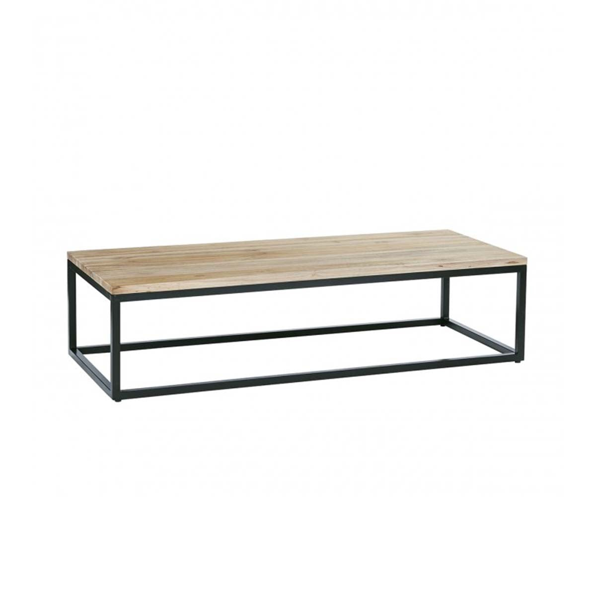 HUGO - Tavolino in teak massello e metallo 140 cm