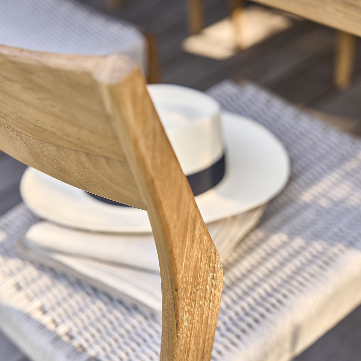 LIVIE - Sedia da giardino in teak massello e corda beige (set di 2)