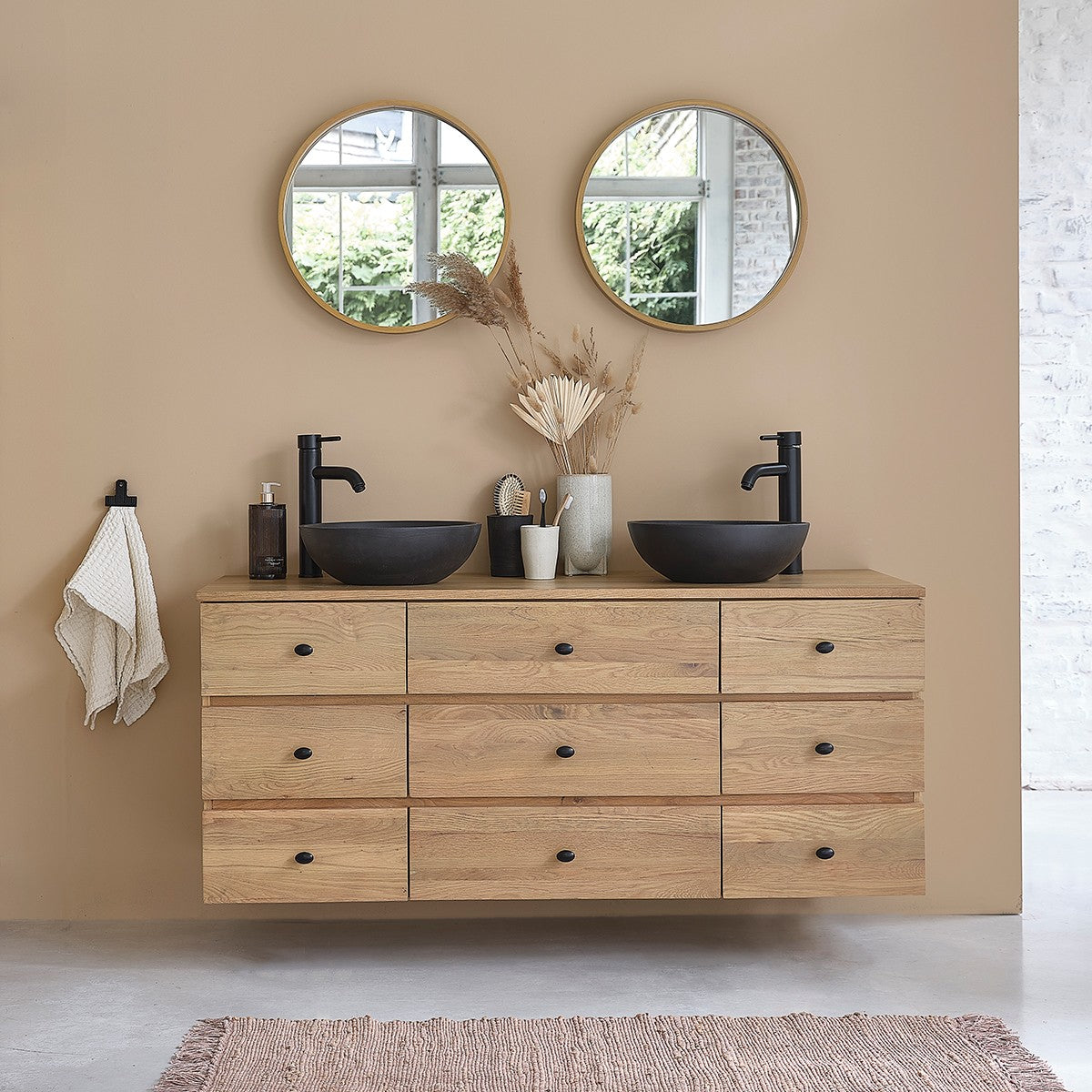 PURE - Lavabo in cemento grigio Ø37 cm