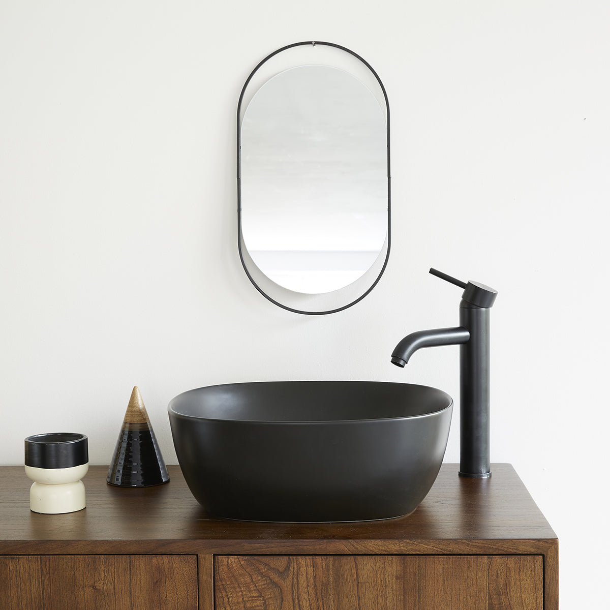 IRIS - Lavabo in cemento nero Ø41 cm