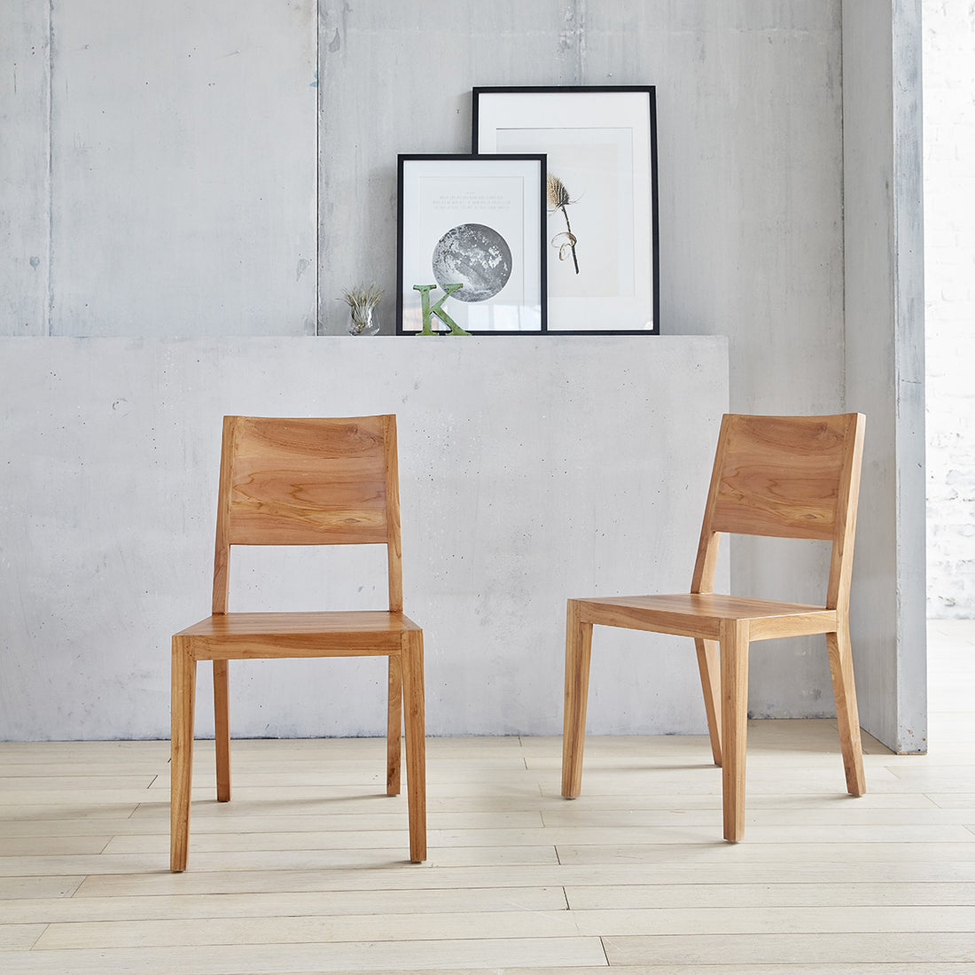 TRISTAN - Set di 2 sedie in teak massello