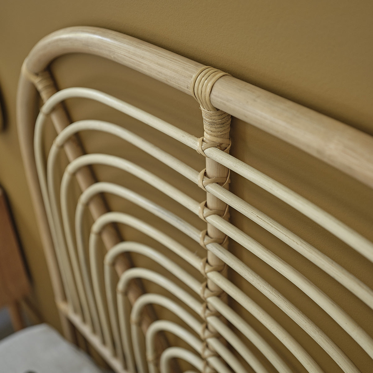 BOHO - Testiera per bambini arrotondata in rattan 90 cm