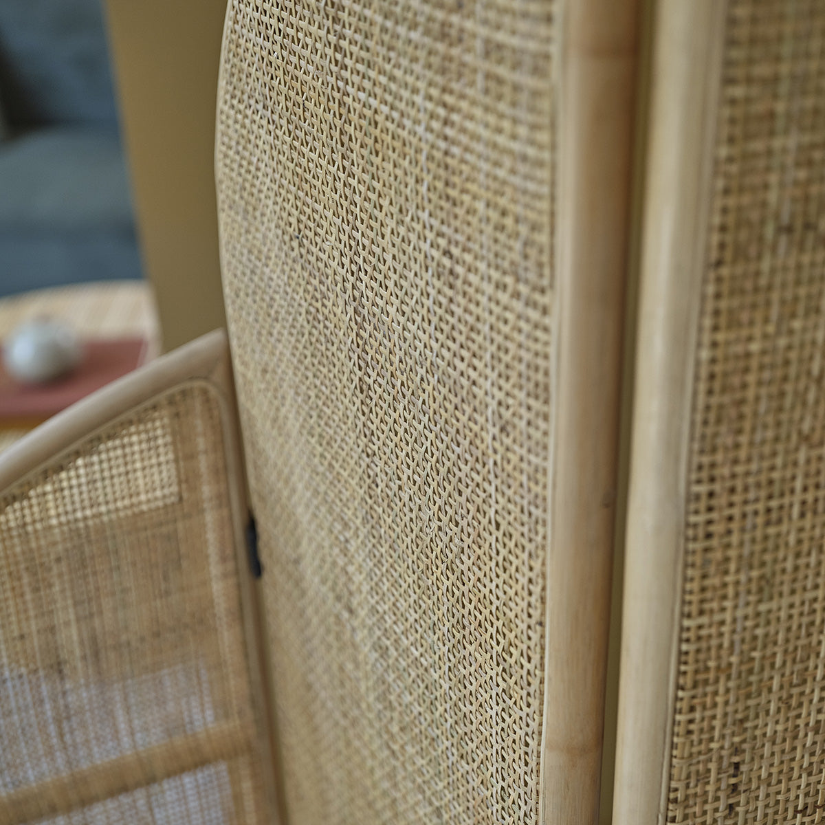 JANE - Paravento in rattan e cannage 4 pannelli
