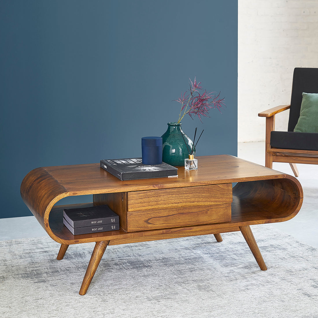 APOLLINE - Tavolino in mindi massello da 120 cm