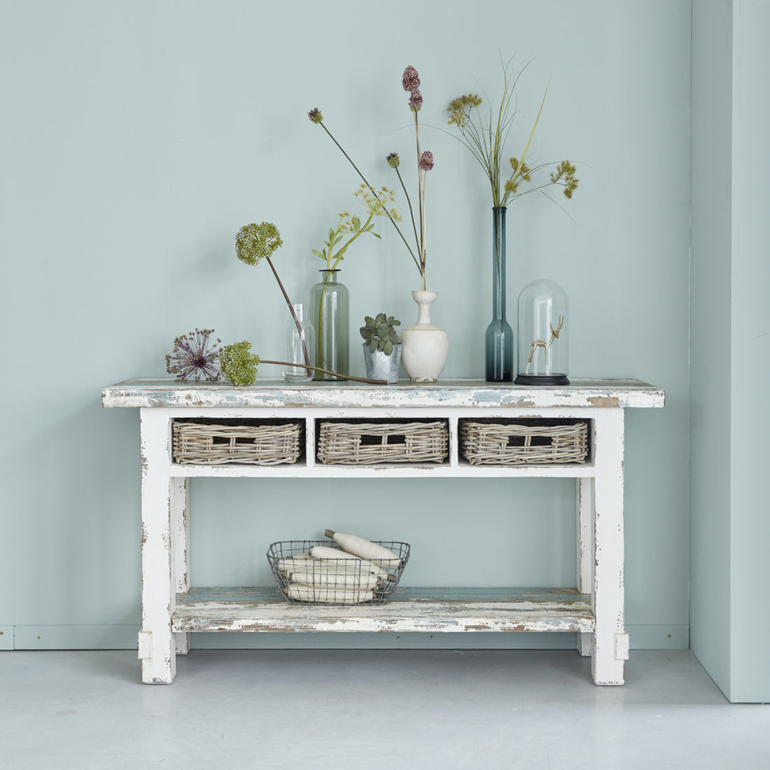 ATLANTIC - Consolle in legno massello riciclato 150 cm