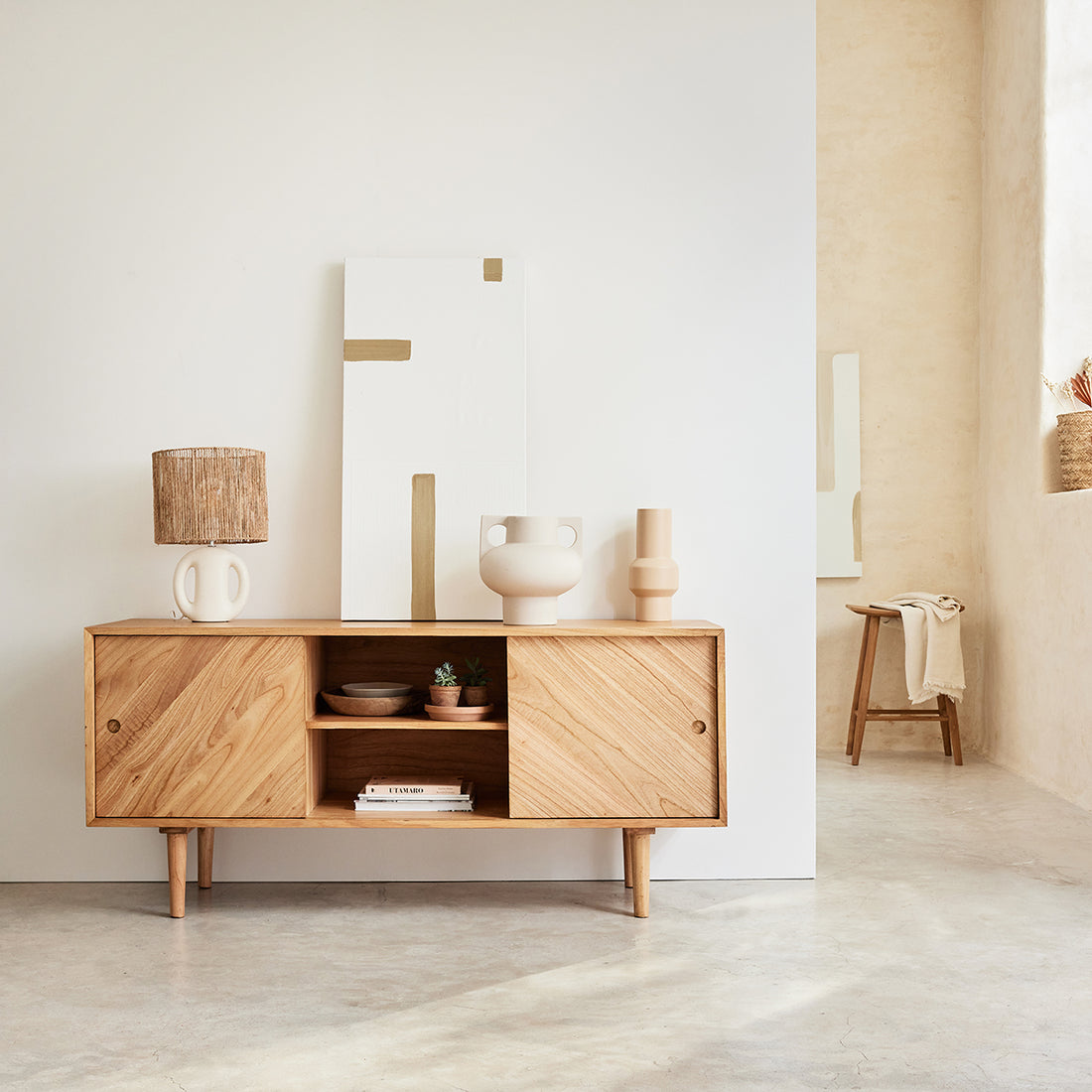 PACÔME - Credenza in mindi massello 160 cm
