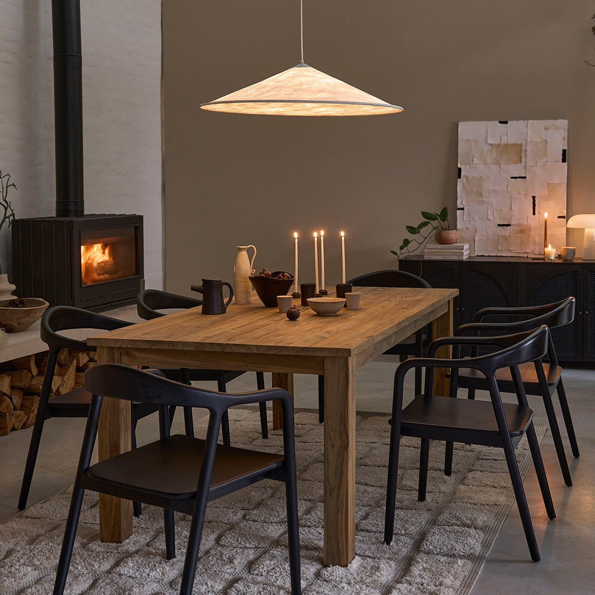 AMBRE - Set di 2 sedie in teak massello nero