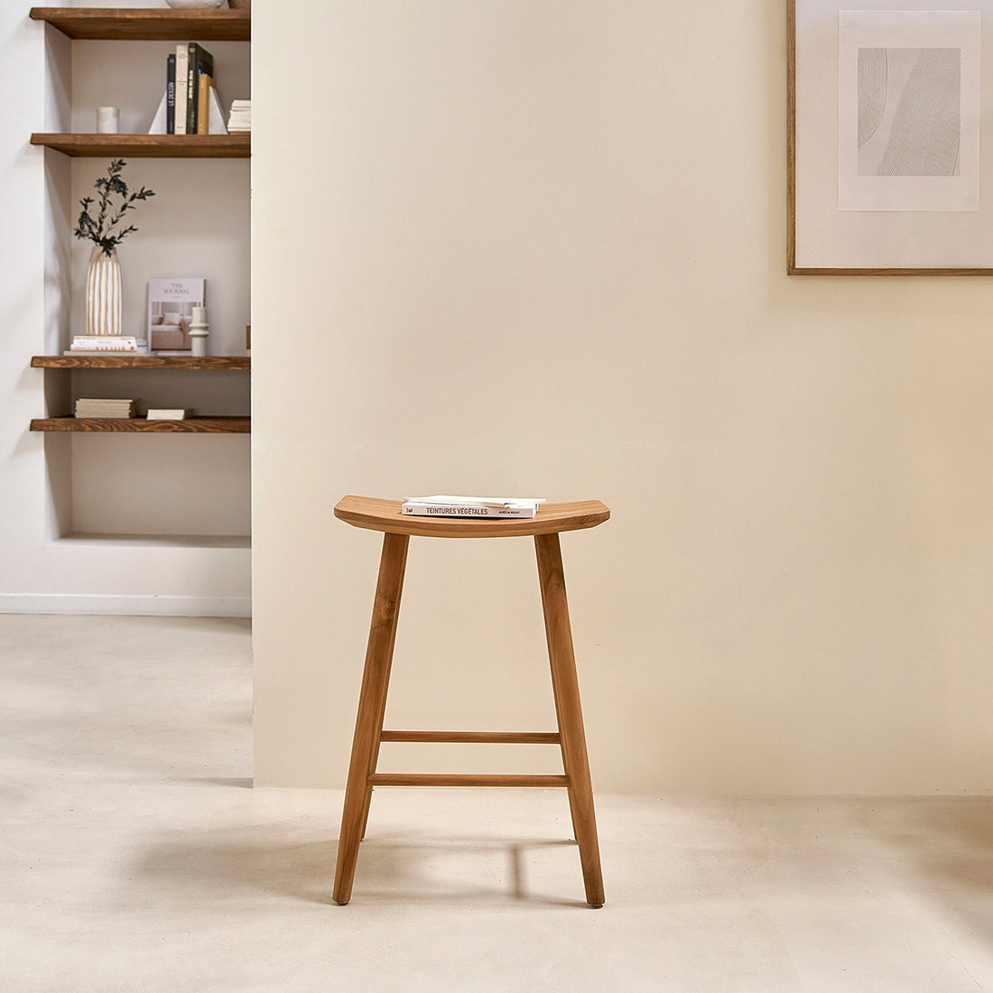 AMBRE - Sgabello in teak massello 65 cm