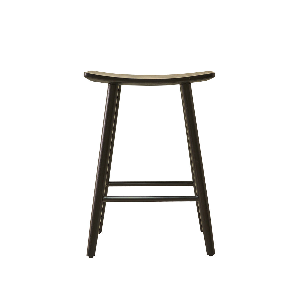 AMBRE - Sgabello in teak massello nero 65 cm