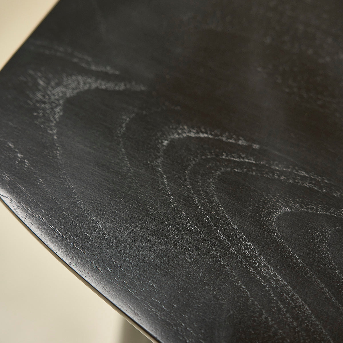 AMBRE - Sgabello in teak massello nero 65 cm