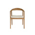 Sedia in teak massello con seduta bouclé