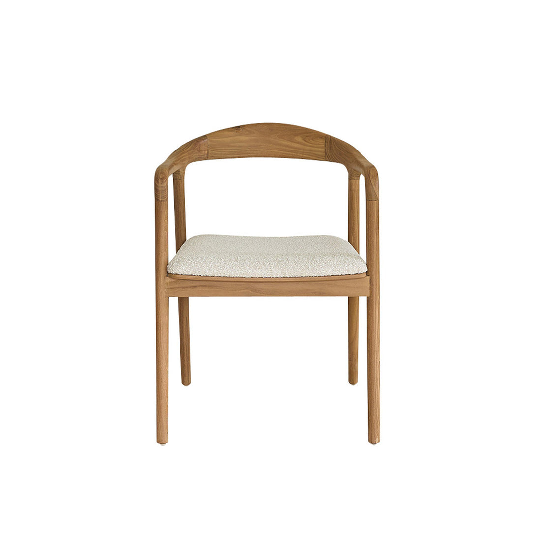 AMBRE - Sedia in teak massello con seduta bouclé