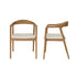 Set di 2 sedie in teak massello con seduta bouclé