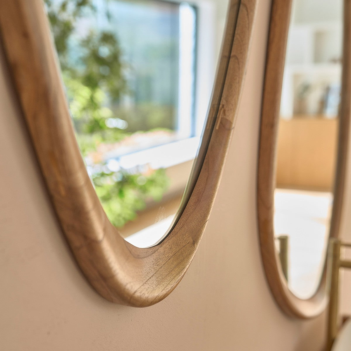 FIFTIES - Specchio decorativo in mindi massello 90 cm
