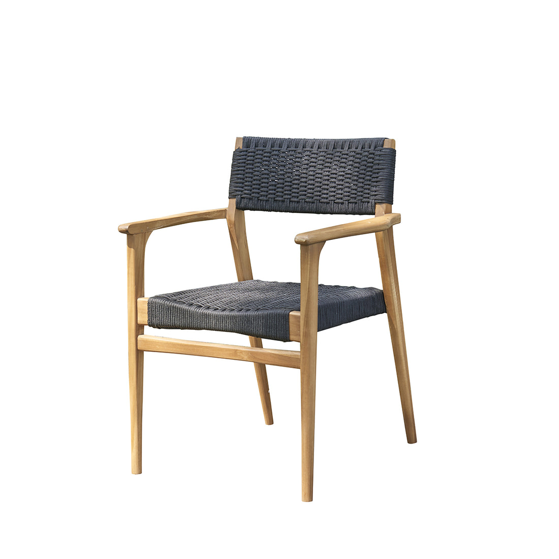 Poltrona in teak massello e corda nera