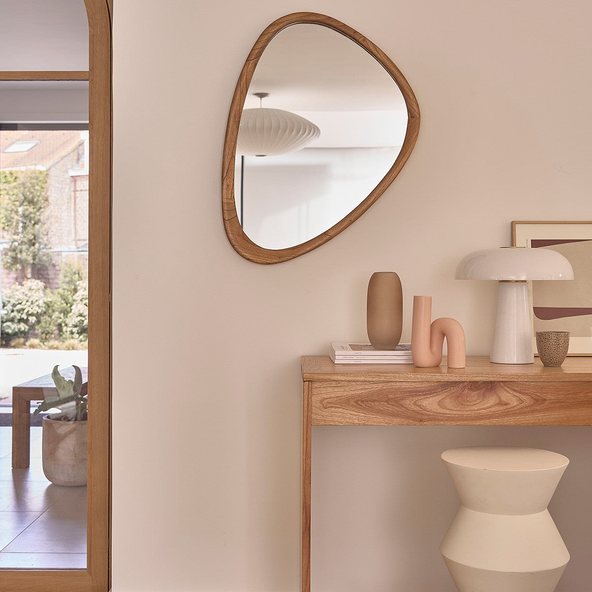 FIFTIES - Specchio in mindi massello 75x60 cm