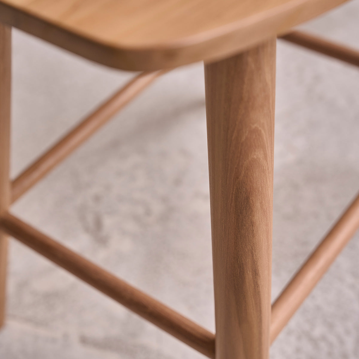 AMBRE - Sgabello da bar in teak massello 45 cm