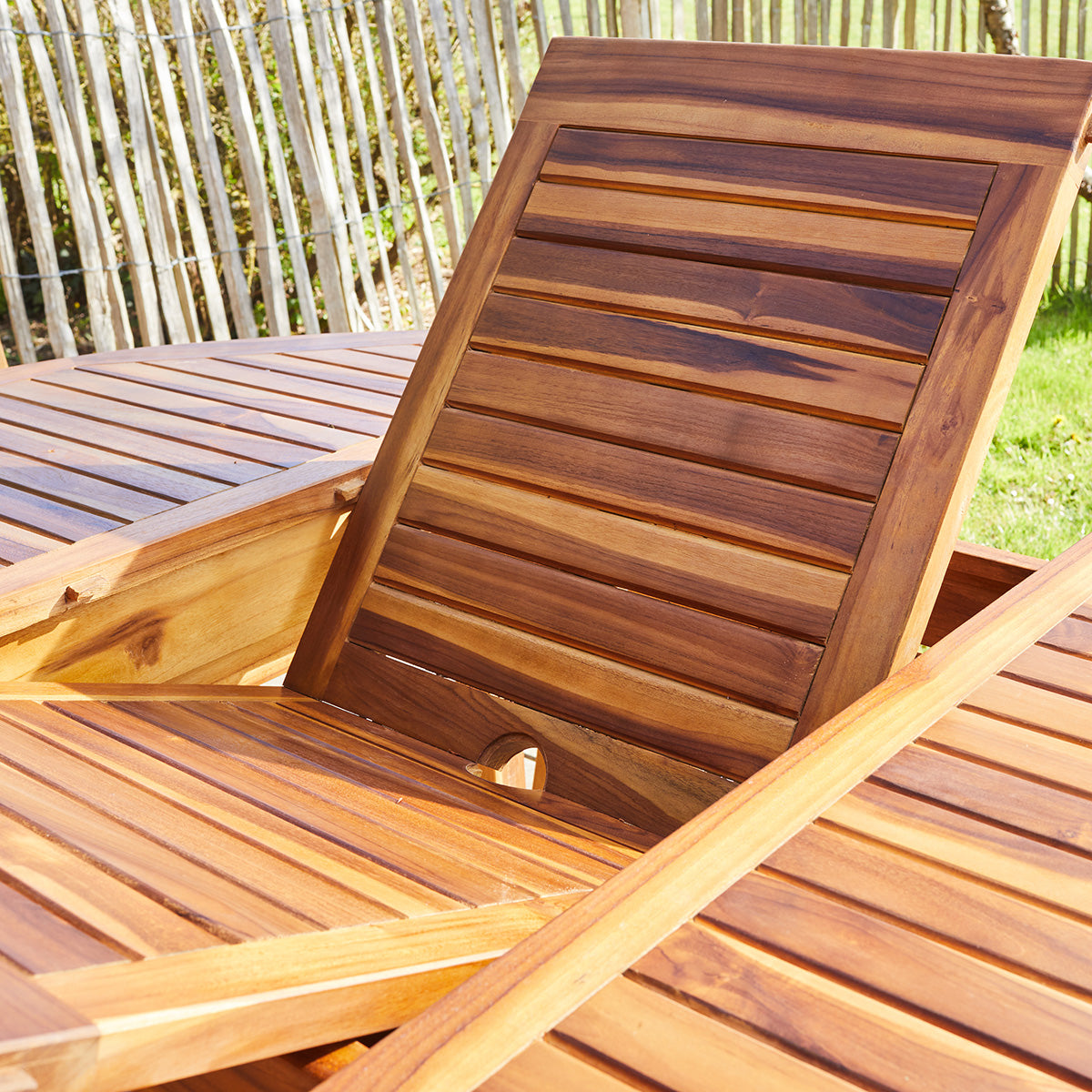 BALI - Set di mobili da giardino con tavolo allungabile in teak massello oliato 4/8 pers.