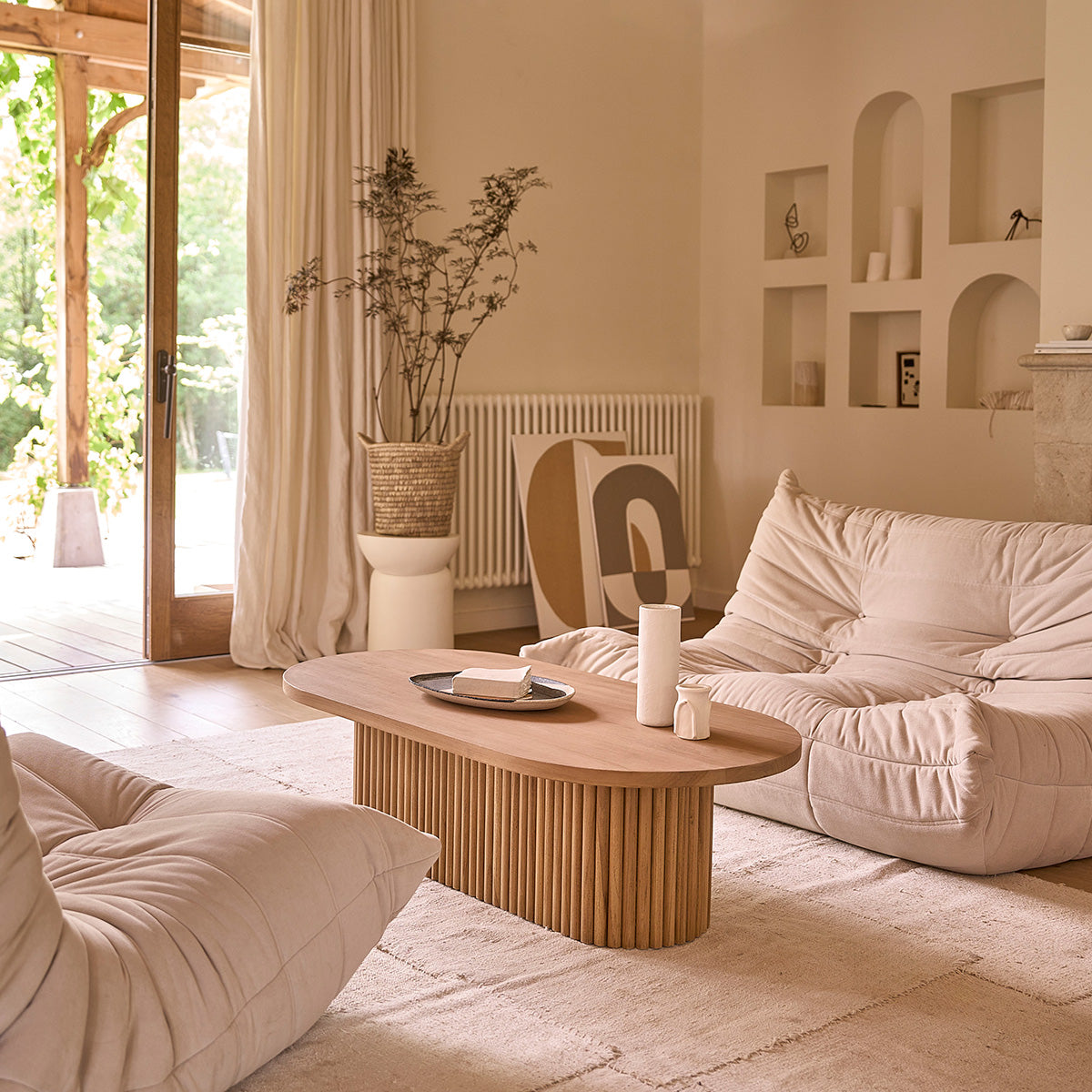 COLINE - Tavolino in teak massello 120 cm