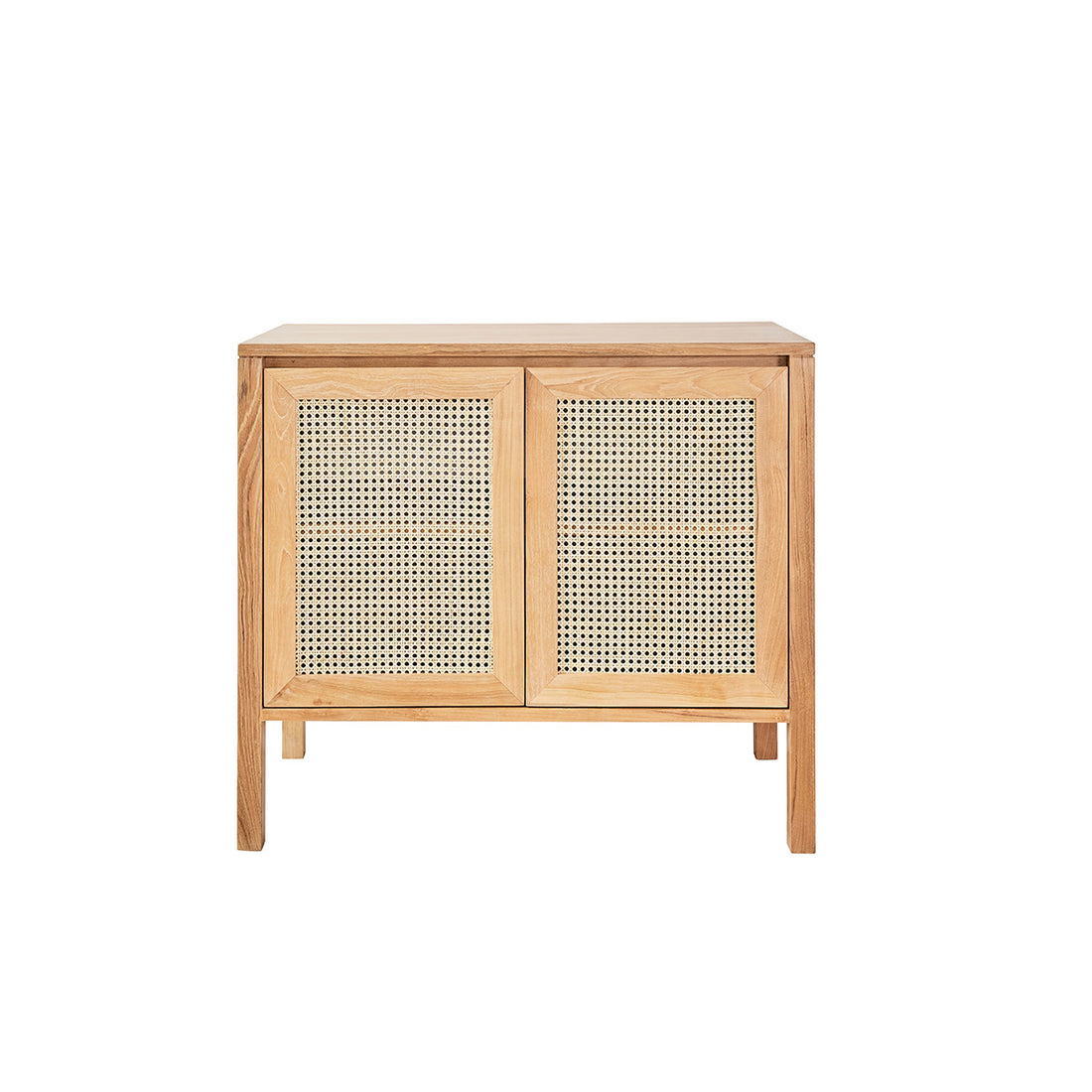 ELIOTT - Mobile per lavabo in teak massello e cannage 90 cm